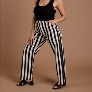 Big Bud Press BLACK STRIPE WORK PANTS - WHITE